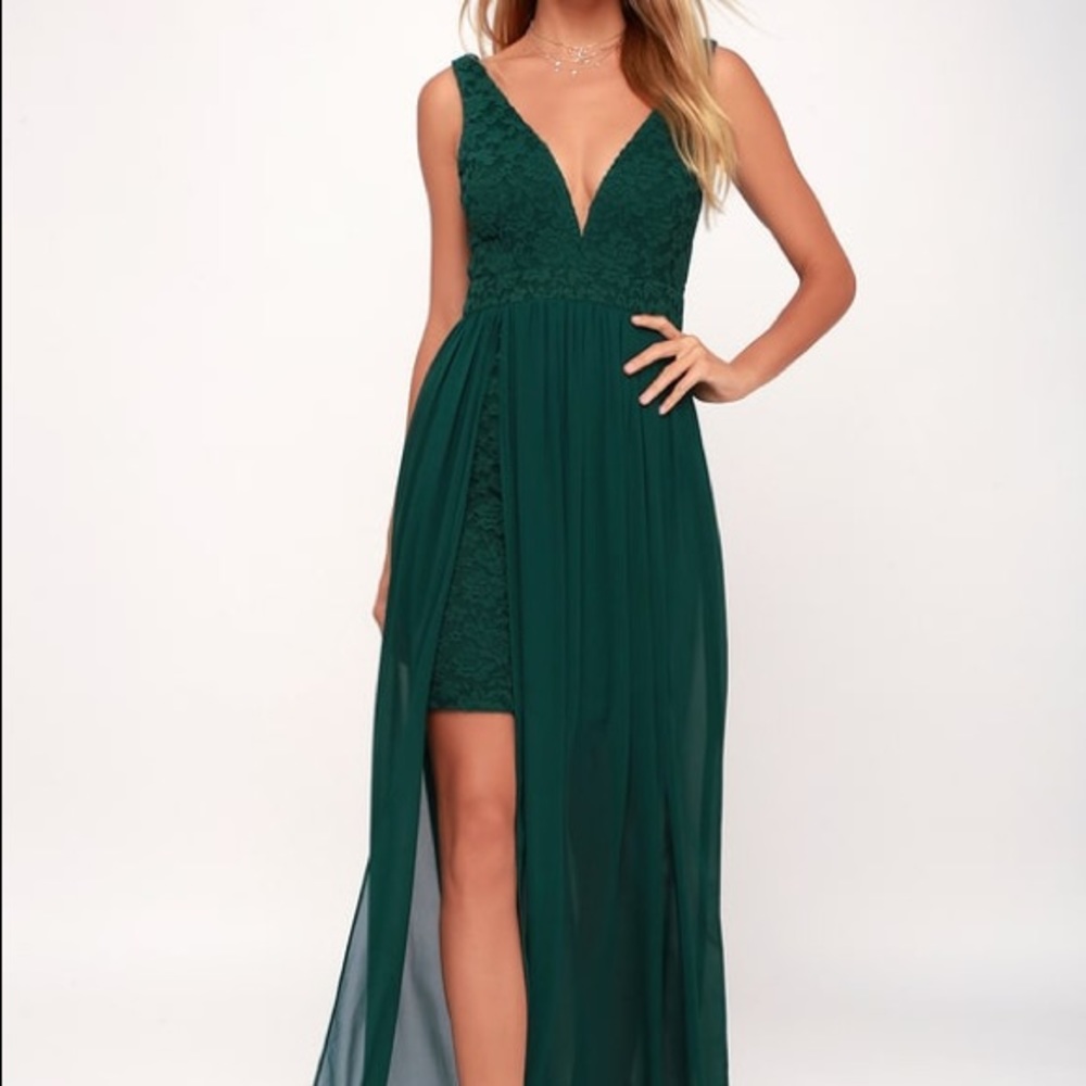 Forest Green Lace formal dress